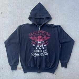 Black Disney Nightmare before Christmas Jack Skellington zip up hoodie